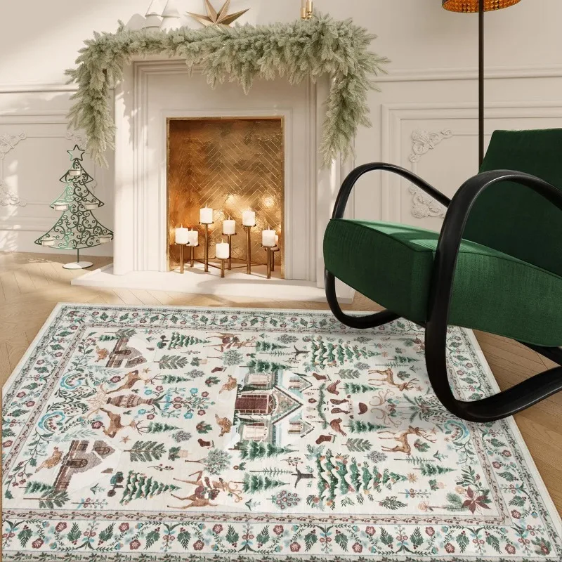 Santa Claus Carpet Living Room Christmas Party Decoration Carpet Merry Christmas Entrance Doormat Living Room Bedroom Decor Rugs 4