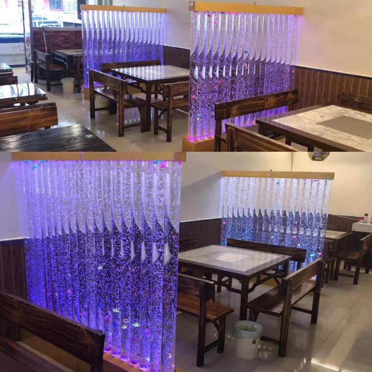 ZK Large Acrylic Screen Water Curtain Wall Water Bubble Wall Creative Hallway Partition