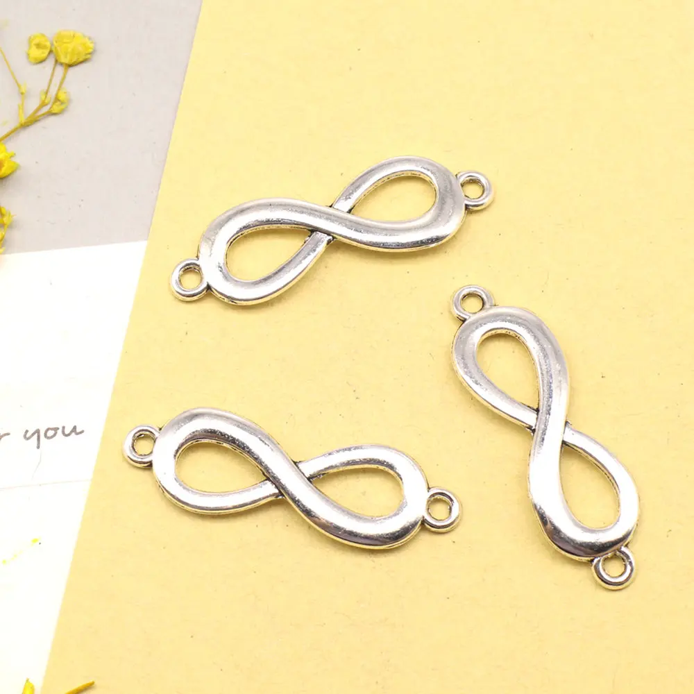 

5pcs 12x40mm Infinity Symbols Connector Jewelry Making Pendant Diy Supplies For Jewelry Antique Silver Color