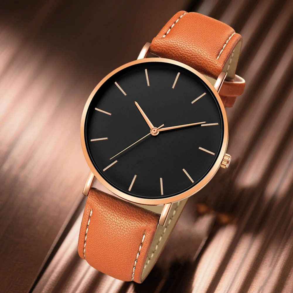 Ultra Thin Men's Quartz Wristwatch - Elegant and Stylish Analog Timepiece for Casual or Business Wear