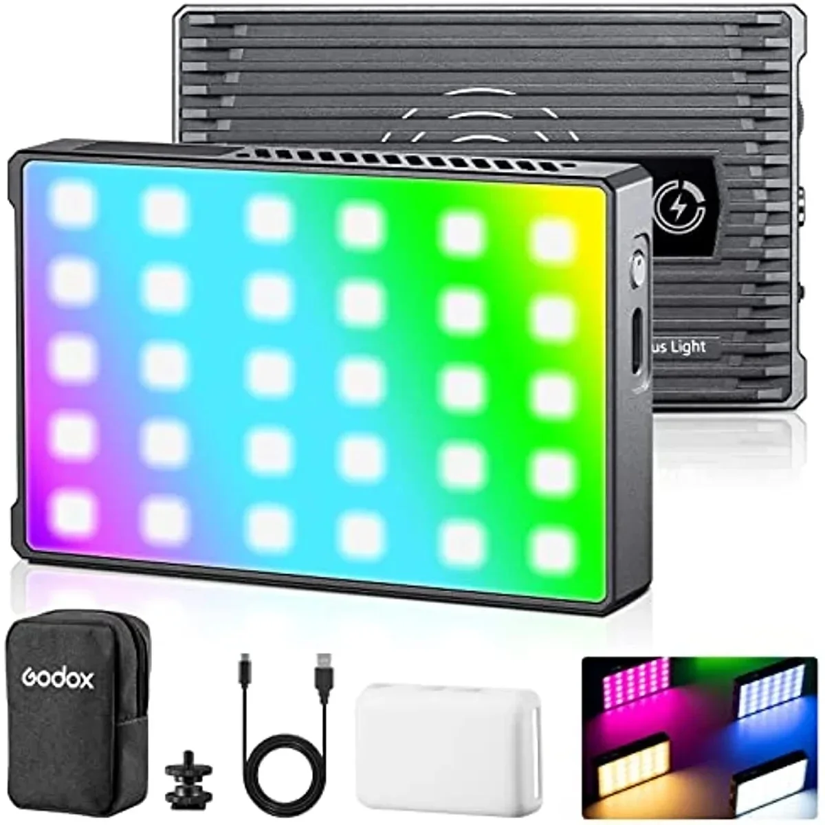 Lampe Vidéo LED RGB Moman ML9 - Dimmable 2500K-8500K, CRI96+, Batterie Intégrée, Pour Smartphone, DSLR, Streaming
