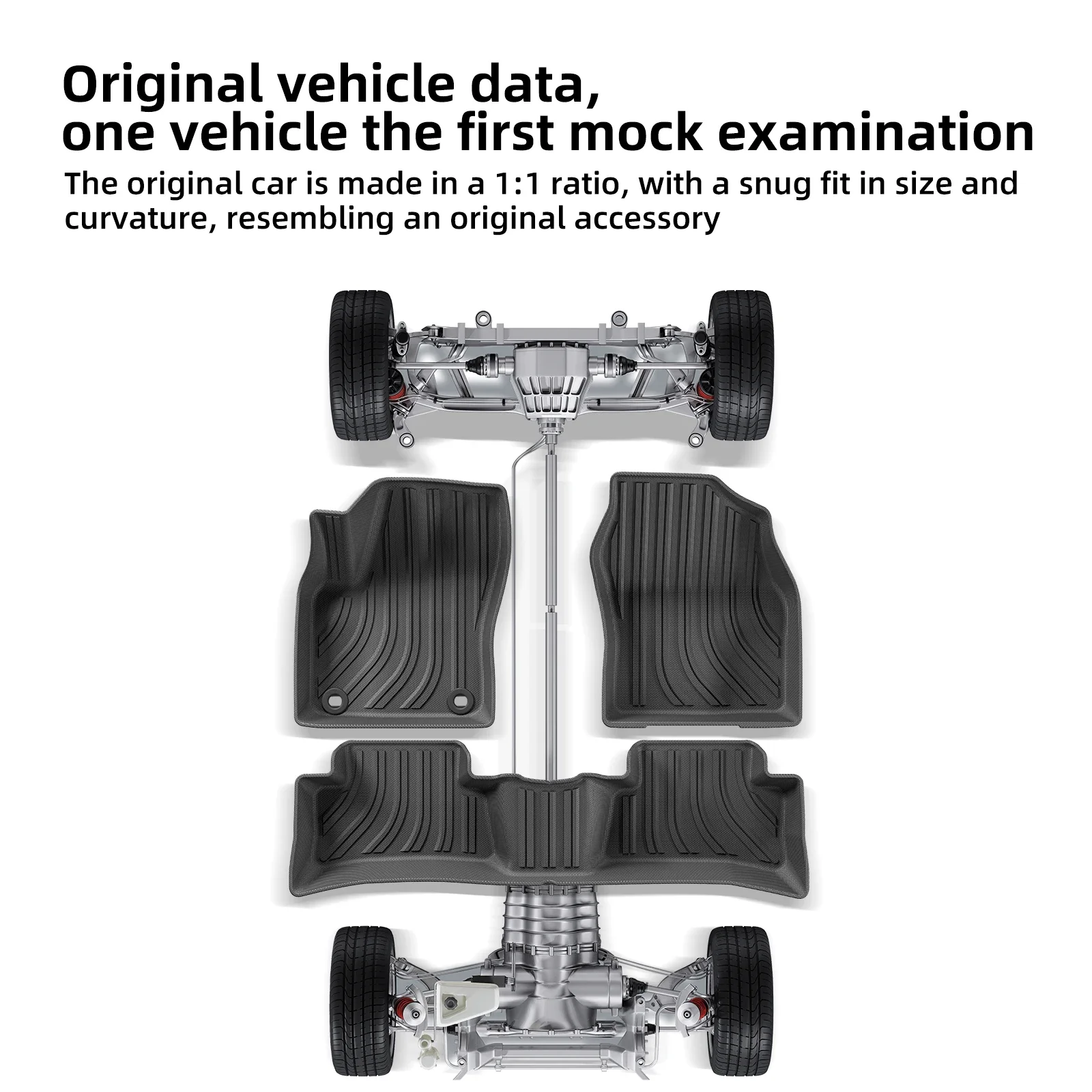 Toyota C-HR 2023-2025 TPE 3D 자동차 바닥 매트 카고 라이너 트렁크/등받이 패드 방수 블랙