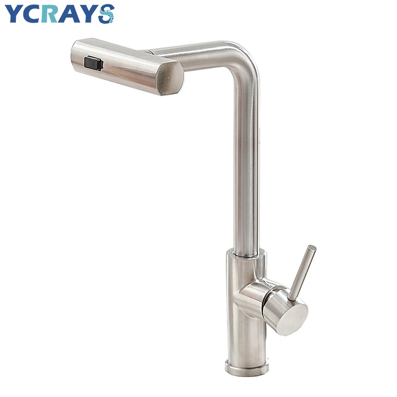 

YCRAYS Black Kitchen Faucets Gray Pull Out Rotation Waterfall Stream Sprayer Head Sink Mixer Brushed Nickle Water Tap Accessorie