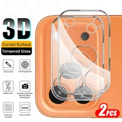 Dual Pack Integrated Clear 3D Lens Cover with 9H Curved Tempered Glass Camera Protectors for Honor 600 Pro 5G (2Pieces)