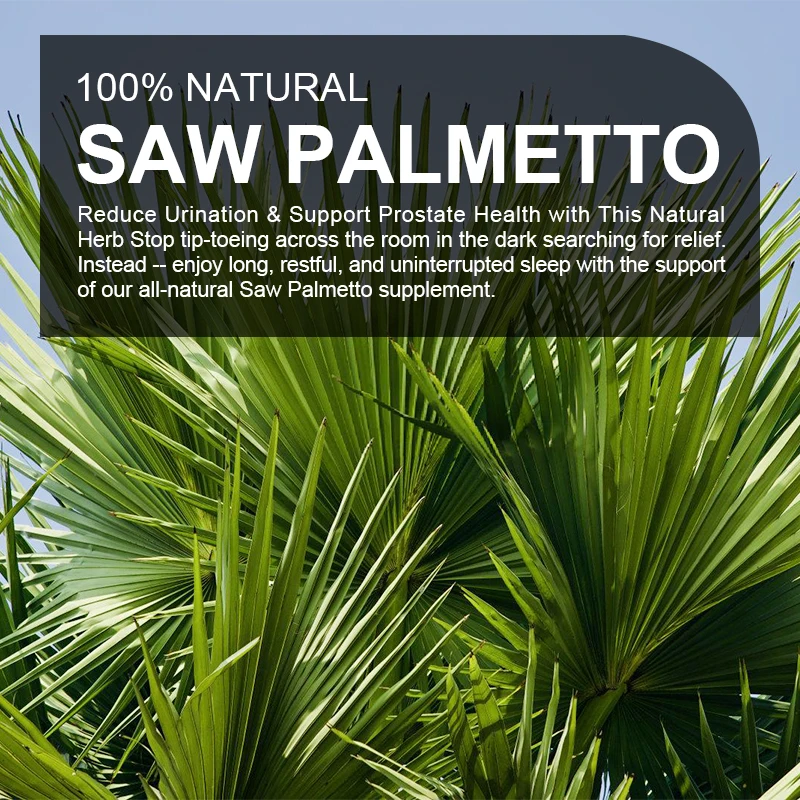 Saw Palmetto Supplement-Promotes Men's Prostate Health-Blocks DHT and Prevents Hair Loss Gluten Free Non-GMO 120 Capsules