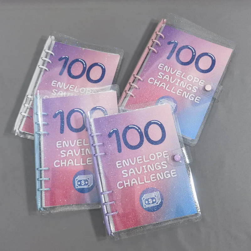 100 일 다채로운 예산안 수첩, 현금 봉투 저축, 6 구멍 바인더, 느슨한 잎 지폐 관리 수첩