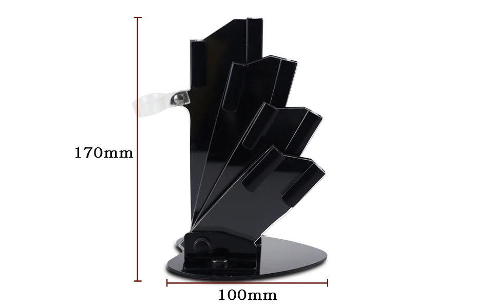 Description Picture 6 of itemacrylic Black knife holder for 3" 4" 5" 6" knife + peeler knife blocks stand for ceramic knife set kitchen accessory