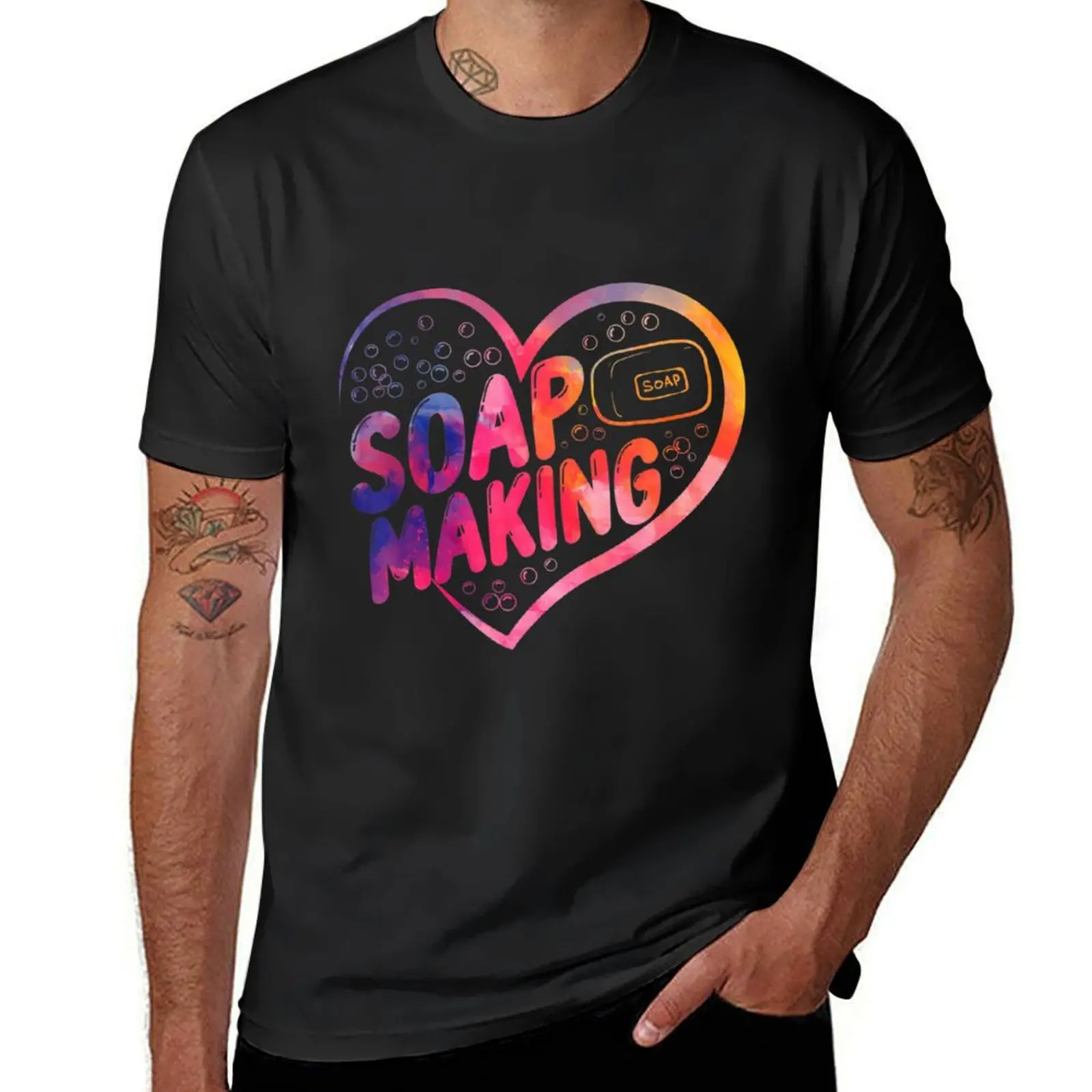 Soap Making Crafting Heart Watercolor Soap Making T-Shirt graphics boys animal print hippie clothes men graphic t shirts