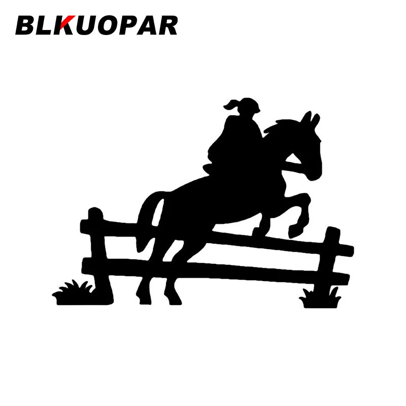 

Наклейки на автомобиль BLKUOPAR, ковбои, лошади и препятствия, наклейки с животными, креативная графика, наклейка на бампер, мотоцикл, мотовездеход, автомобильные аксессуары