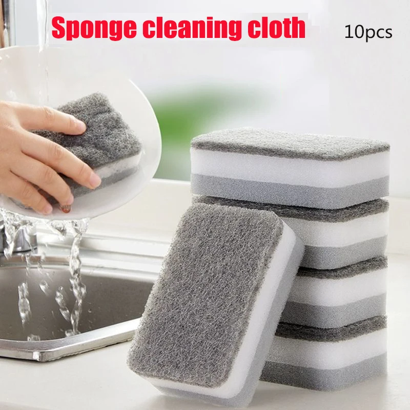 

10Pcs Cleaning Cloth Spongs Household Scouring Bowl Kitchen Dish Cloth Auto Sponge Wipe Cleaning Towels Accessories