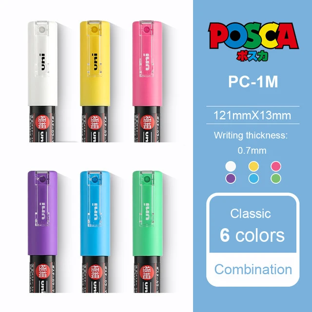 Uni Posca Markers PC-1M PC-3M PC-5M Painting Combination Set Permanent  Marker Pen Student Graffiti Manga Art Supplies Original