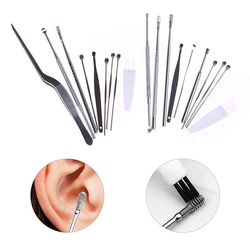 9/10pc Ear Cleaner Kit Ear Wax Remover Cleaning Ear Pick Earpick Spoon