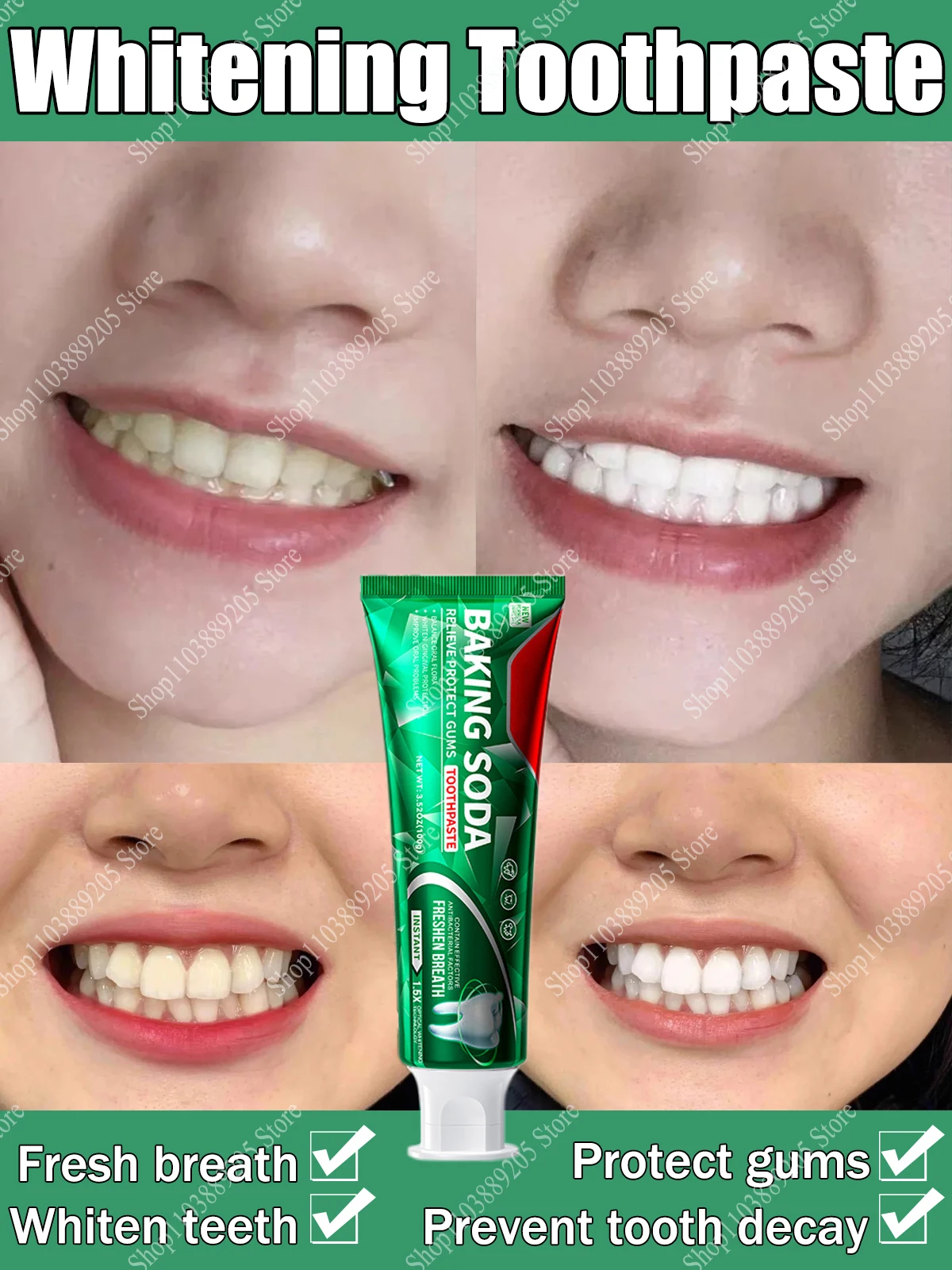 Teeth Whitening Toothpaste Remove Tooth Stains Protect Teeth Coffee Stain Removal Smoke Stain Remover Whiten Oral Cleaning