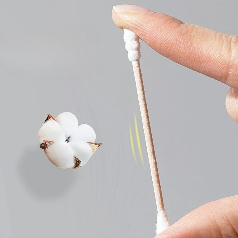 Double Head Cotton Swab Women Makeup Cotton Buds Tip for Wood Sticks Nose Ears Cleaning Health Care Tools