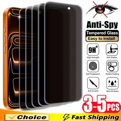 Enhanced Privacy Full Cover Screen Protector - 3 - 5 Pack Anti - Spy Glass - 3Pcs Privacy Glass (For iPhone 12 Pro)