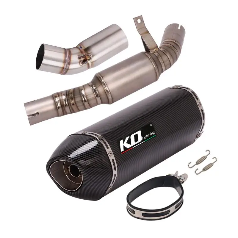 For Benelli Leoncino 500 51MM Motorcycle Exhaust System Mid Link Pipe Escape Connect Tube With DB Killer Slip On Stainless Steel - Image 3