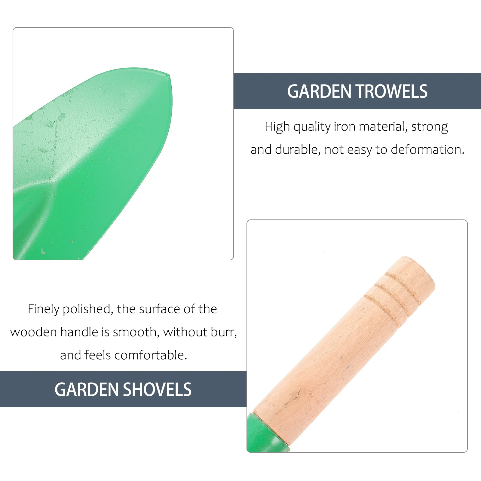 10 Pcs Wooden Handle Planting Spade Garden Shovels Gardening Tool Mini Spades Trowels
