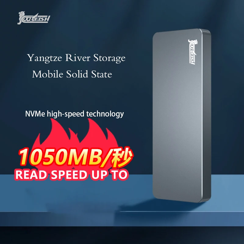 CoolFish 256GB 512GB 1TB 2TB 4TB Solid State Drive USB 3.2 Gen2 10Gbps NVM Eexternal SSD Hard Drives Type-C3.1 Windows7/8/10