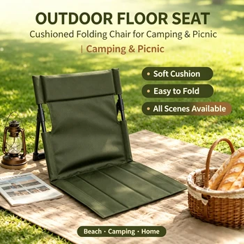 Sedia Pieghevole Leggera a Schienale Basso, Sedia da Esterno Portatile, Sedia Relax per Spiaggia, Giardino, Cortile, Campeggio, Viaggi e Pesca