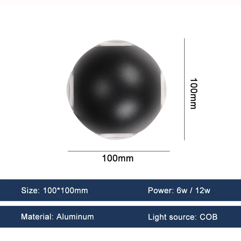 Nowoczesna lampa sufitowa Led 6W/12W aluminiowa lampa ścienna do sypialni oprawa oświetleniowa oprawa oświetlenie łazienkowe oprawa ścienna