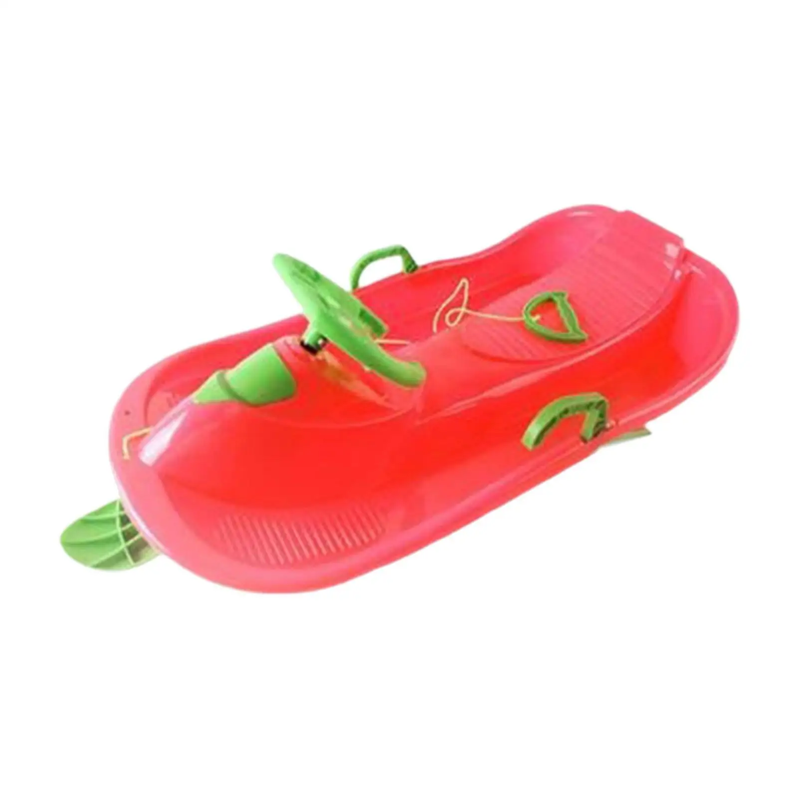 Snow Sled with Steering Wheel and Brake Outdoor Unique Ski Sled for Children