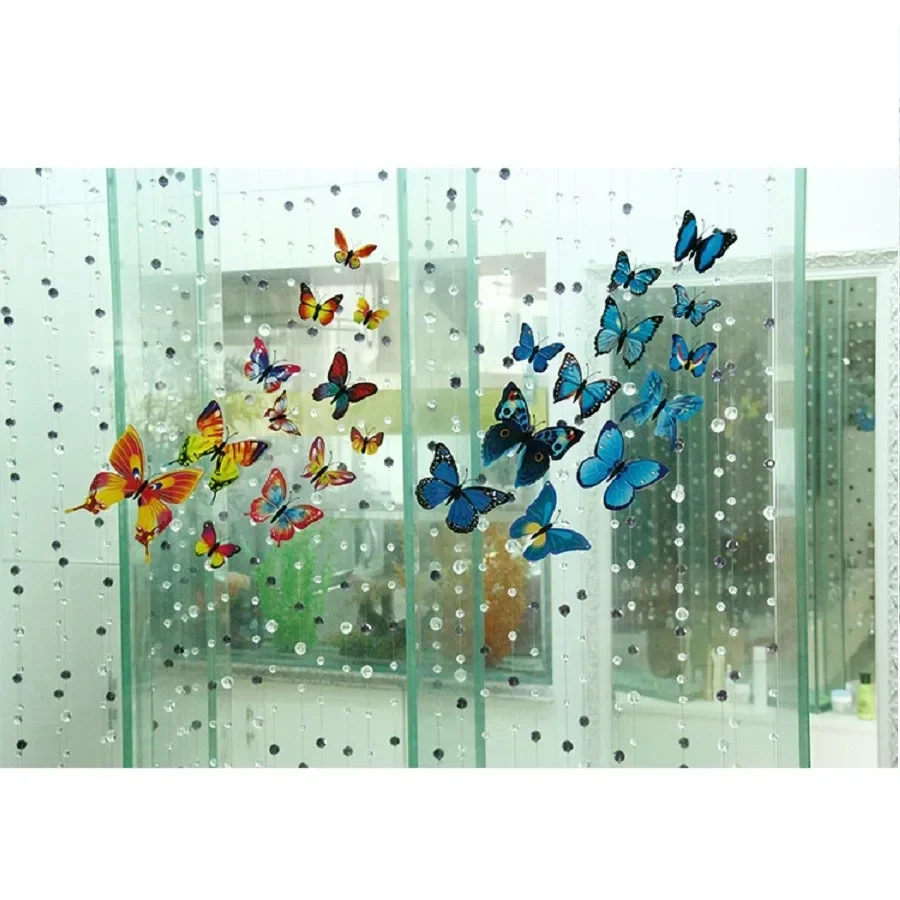 12 Pcs 3D Butterfly Wall Sticker Double Layer Hollow for Wedding Decoration Living Room Window Home Decor Magnet Fridge Stickers