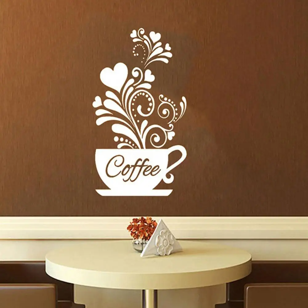 Coffee Wall Stickers Kitchen Decorative Stickers Vinyl Wall Decals DIY Home Decor Dining Room Shop Bar