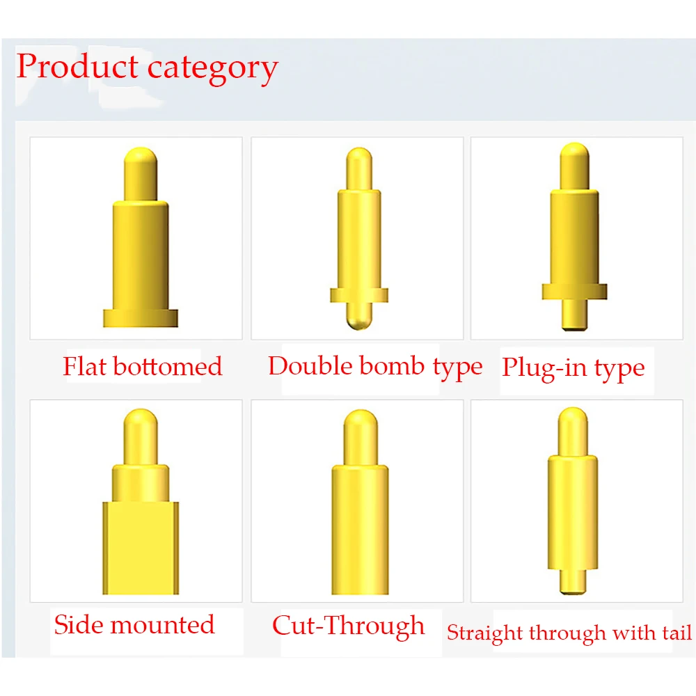 10PCS Pogopin Frühling Top Pin Frühling Kontakt Stecker Metall Teleskop Kontakt Leitfähige Sonde Lade Frühling Nadel – Detail 1