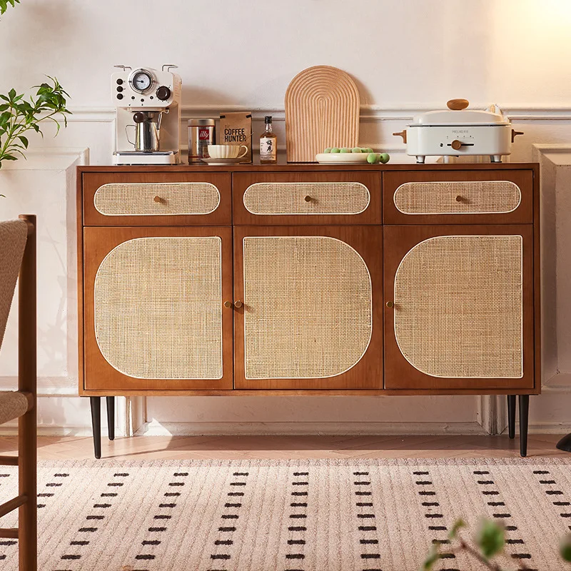 

Nordic Vine Weaving Solid Wood Meal Side Cabinet