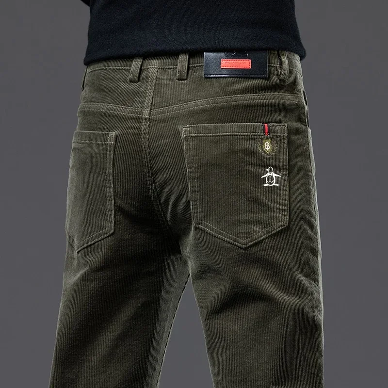 High Quality Golf Pants Men's Golf Wear Winter New Casual Pants Fashion Corduroy Keep Warm Straight Men Clothes