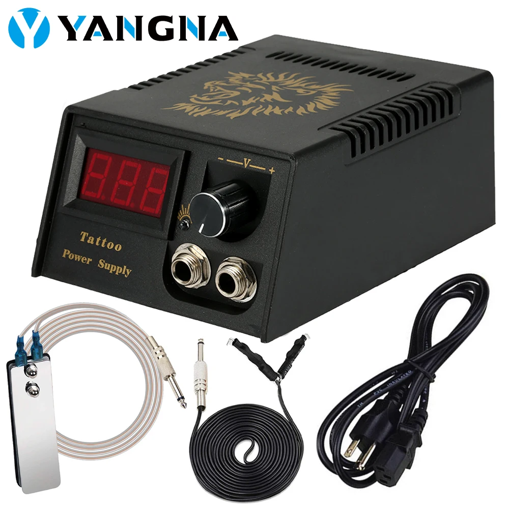 Professional Tattoo Power Supply Kit Digital LCD Tattoo Power Supply Clip Cord Stainless Steel Foot Pedal for Tattoo Kit Supply rowin re 01 tape delay digital delay guitar effect pedal