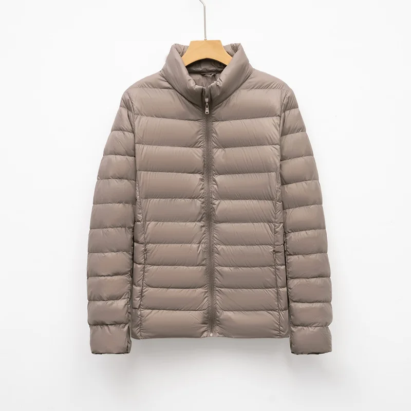 Unisex Stand Collar 90% White Duck Down For Men Women Warm Inner Ultra Lightweight Packable Ski Jacket Down Liner Jackets 4XL