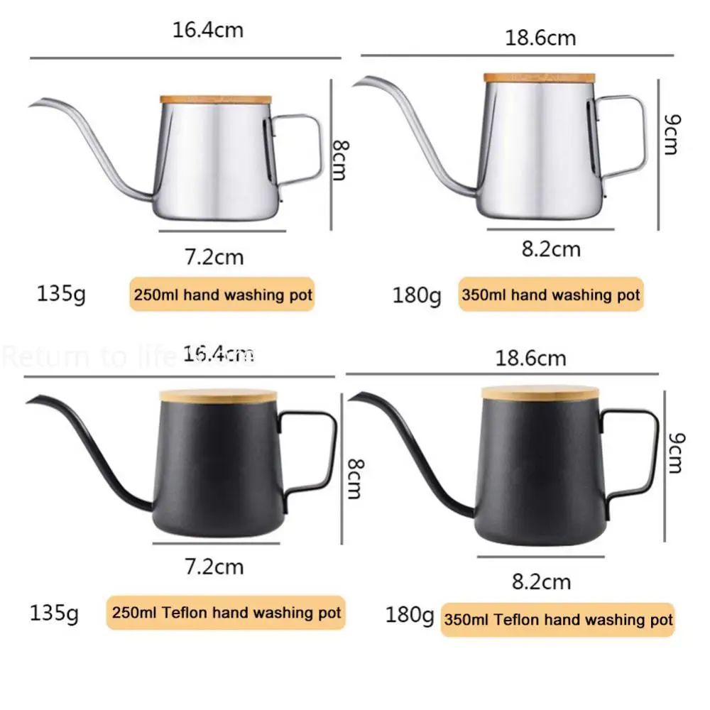 Coffee Pot Swan Neck Thin Mouth Tea Pot Stainless Steel Narrow Spout Drip Coffee Maker Tool Drip Kettle With Cover Coffee Maker Coffee Pot Coffee Kettle