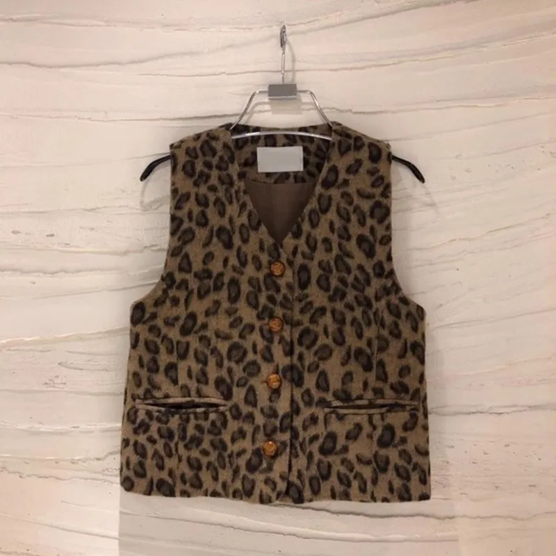 Chaleco De Ante Sintético Para Mujer - Sin Mangas, Con Botones Vintage Y Cuello En V, Ideal Para Navidad, Halloween O Looks Casuales