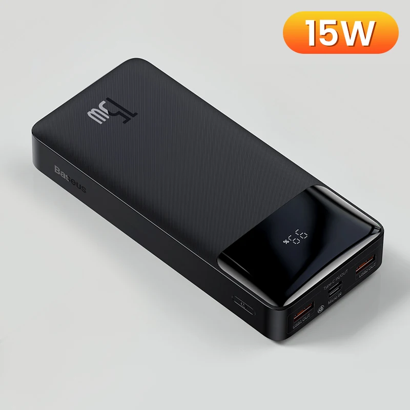 fast charging power bank Baseus 30000mAh Power Bank Portable Charger 30000 External Battery PD Fast Charging Pack Powerbank For Phone Xiaomi mi PoverBank mobile power bank Power Bank