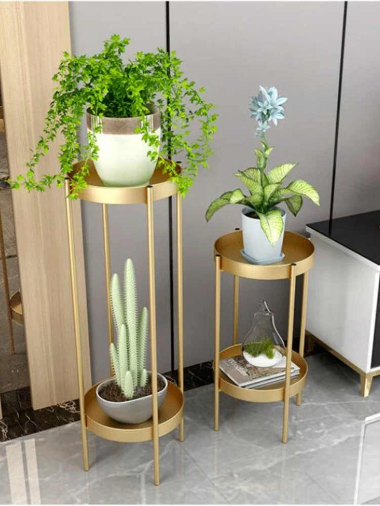 European Plant Stand-Fashion Light Luxury Metal Balcony Shelf, Multi-Layer Flower Rack, Home Decor, Indoor Garden Solution