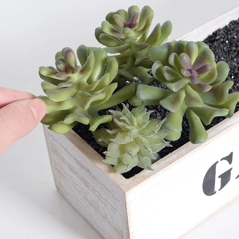 

1PC Craft Simulation Artificial Succulents Plant Fake Succulents Plant PVC Ornament Miniature Unpotted Home Office Decor