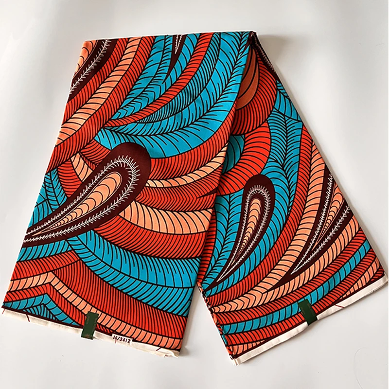 2024 Holland wax fabrics African style Ghana real wax 100% cotton 2020 new style high quality 6 yards 1
