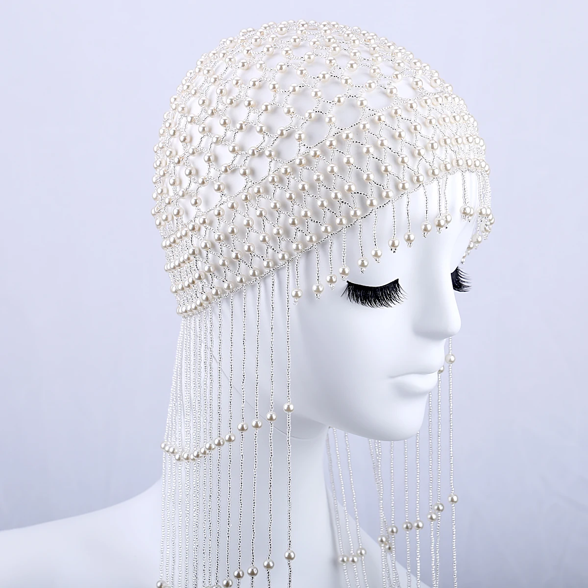 Glasperlen handgemachte ägyptische Cleopatra Bauchtanz Perlen Kopf bedeckung große Gatsby Hochzeits feier Haar teile Zubehör – Detail 14