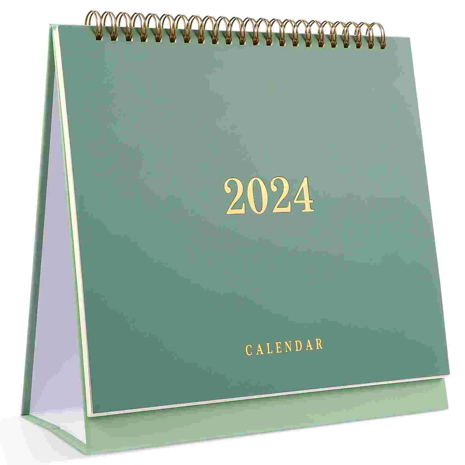 Desktop Calendar Monthly Planner Holiday Reminder Calendar Desk Calendar January 2024-June 2025 (Green)