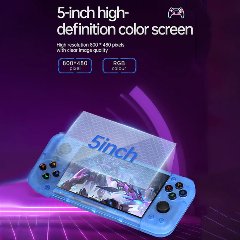 RG50XX Handheld Retro Game Console 5Inch Display 64G 20000+Video Games LINUX 3D Joystick For GBC GBA PSP 19+Simulator B