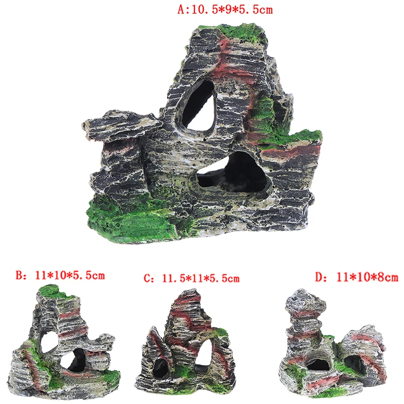 Mountain View Aquarium Rock Cave Tree Bridge Fish Tank Ornament Rockery Decor