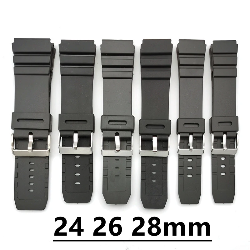 Watch Strap 24mm Silicone Seiko | Sports Digital Watch Strap | Casio Watch  Strap 28mm - Watchbands - Aliexpress