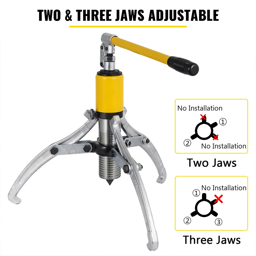 VEVOR Hydraulic Gear Puller, 10/15 Ton Capacity Hydraulic Puller, 3 Jaws Bearing Hub Separator, for Pulling Hubs,Gears, Bearings 3