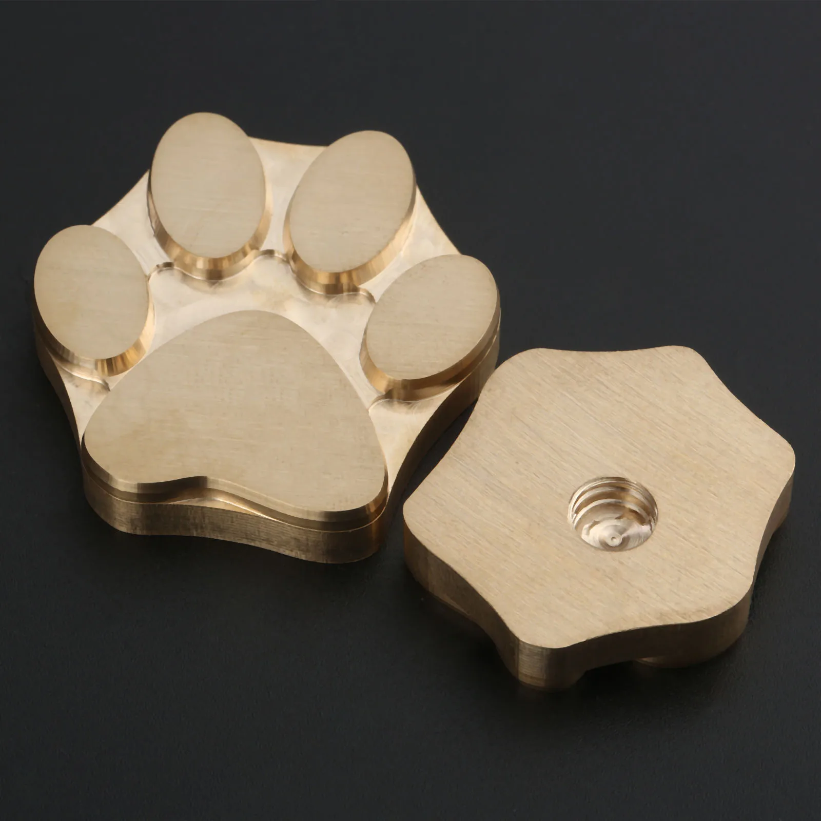 Leather Craft Stamps Carving Printing Tools 1pc Cute Paw Shape Brass Stamp Mold Bear Claw Making Leather Seal Wood Stamp Craving Tool Branding Heat Embosser Tool 3/4cm