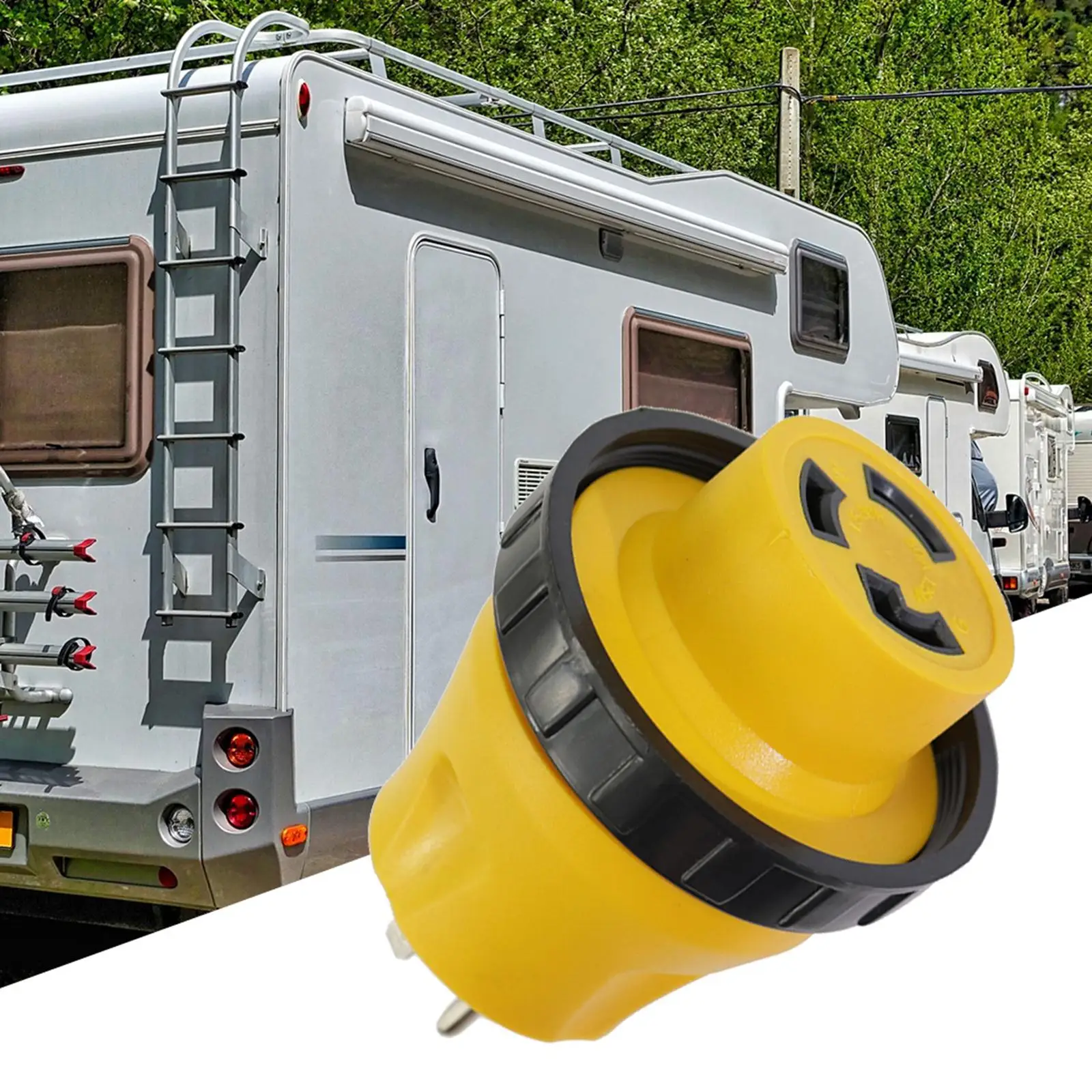 15Ato30ARVMarineAdapterMaletoFemale3Prong125VCamperPlug