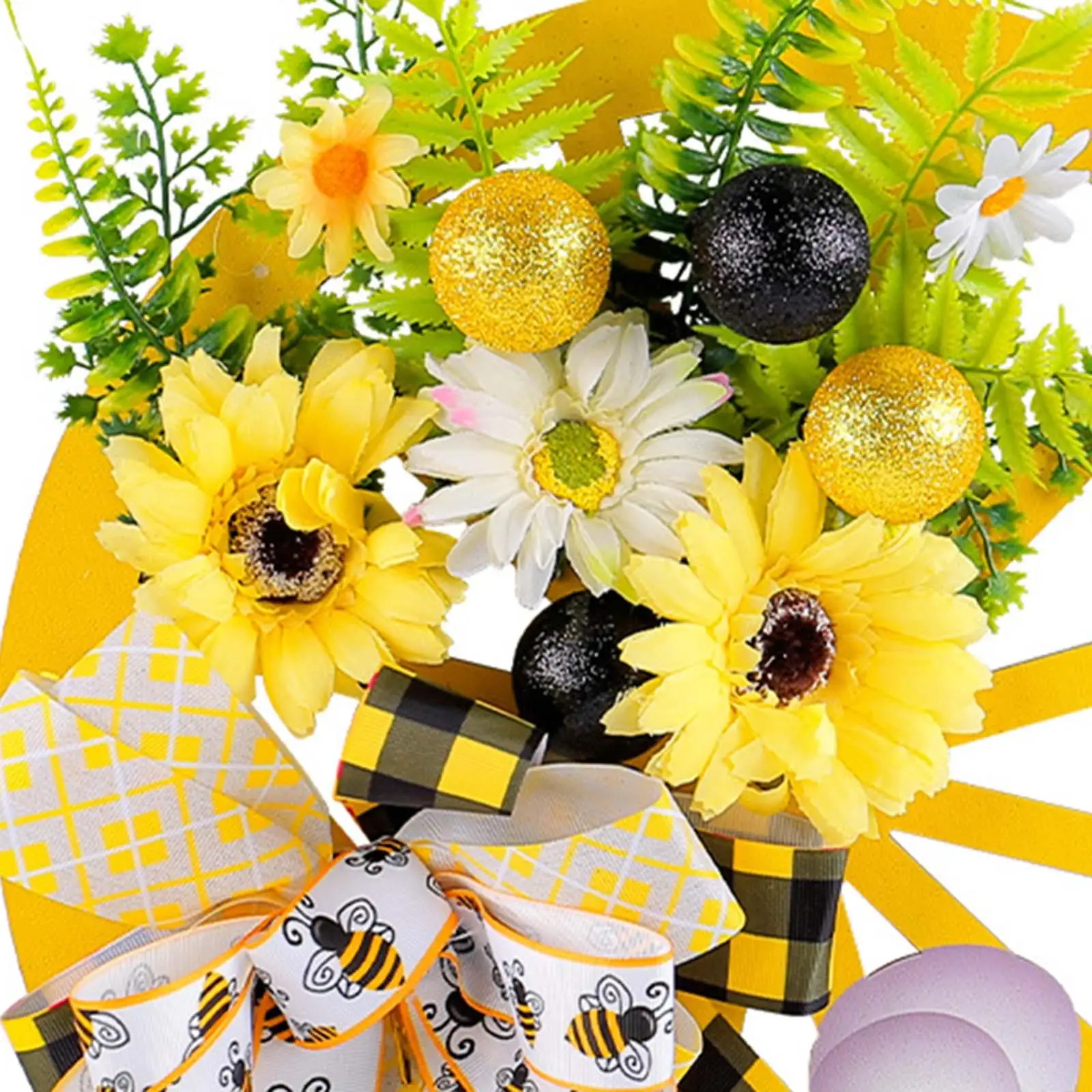 인공 꽃 농가 꿀벌 나비 매듭 해바라기 화환, 용수철 전면 문짝