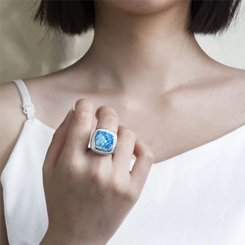 DY Yurman Classic 15MM Square Large Ring with LOGO Hot Selling Fashion Ring