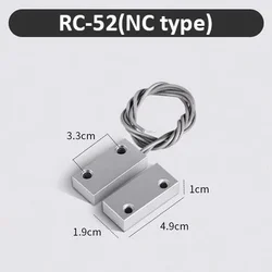 Heavy - Duty Metal Wired Roller Shutter Door Sensor for Security Alarm Systems (RC - 52 NC Type)