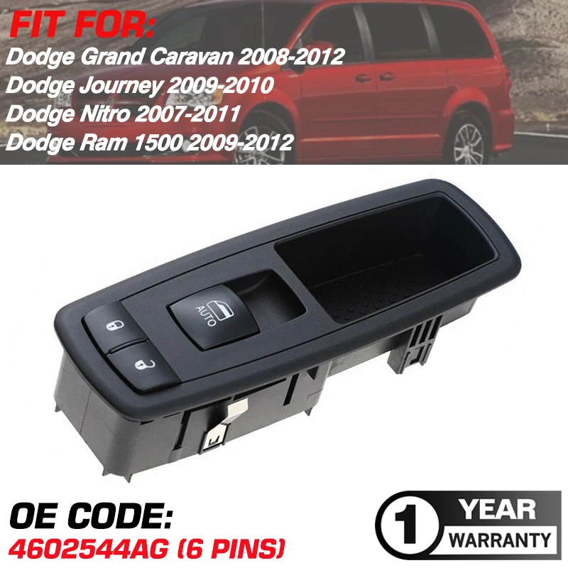 Interruttore Alzacristallo Elettrico Per Auto Lato Passeggero 4602544Ag Per Dodge Grand Caravan Dodge Journey Dodge Nitro Dodge Ram 1500 2009-2012